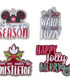 Disney Holiday Pin Set - Mickey Mouse Icon Quotes - Set Of 4