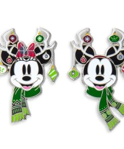 Disney Holiday Pin Set - Mickey And Minnie Mouse Reindeers