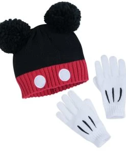 Disney Hat And Glove Set - Mickey Mouse Signature - Youth