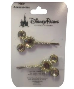 Disney Hair Accessory - Mickey Mouse Barrette Clip - Jeweled Clear