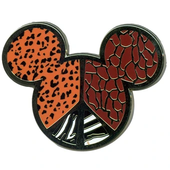 Disney Pin- Mickey Mouse Icon - Animal Print Peace Sign 3 Disney Pin- Mickey Mouse Icon - Animal Print Peace Sign