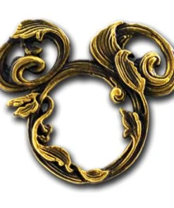 Disney Pin - Sculpted Gold Leaves Mickey Mouse Icon