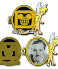 Disney Retro Logo Pin - Walt Disney & Tinker Bell