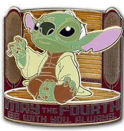 Disney Star Wars Pin - May The Fourth - Stitch Jedi Master Yoda - LE