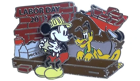 Disney Labor Day Pin - 2013 Mickey Mouse And Pluto - Limited Edition 3 Disney Labor Day Pin - 2013 Mickey Mouse And Pluto - Limited Edition