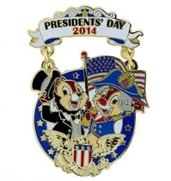 Disney Presidents Day Pin - 2014 Chip And Dale - Limited Edition