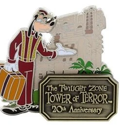 Disney Tower Of Terror Pin - 20th Anniversary - Goofy