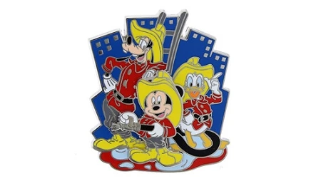 Disney Firefighters Pin - Vintage Mickey, Donald, And Goofy 3 Disney Firefighters Pin - Vintage Mickey, Donald, And Goofy