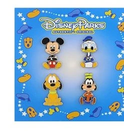 Disney Booster Pin Set - Big Head Art - Mickey Mouse And Friends