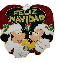 Disney Christmas Pin - Feliz Navidad - Mickey & Minnie Mouse