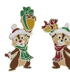 Disney Christmas Pin - Chip And Dale - Acorn Presents