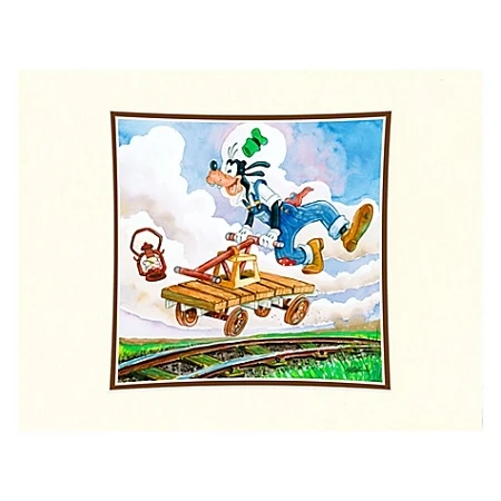 Disney Art Print - Goofy On A Handcar Deluxe Print On Paper 3 Disney Art Print - Goofy On A Handcar Deluxe Print On Paper