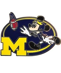 Disney Football Pin - NCAA Michigan Mickey Mouse