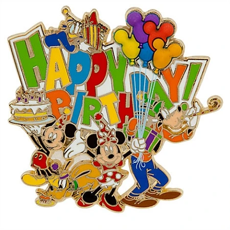 Disney Happy Birthday Pin - Mickey Mouse And Friends 3 Disney Happy Birthday Pin - Mickey Mouse And Friends