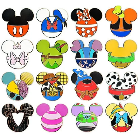 Disney Mystery Pin Set - Mickey Mouse Icon - 5 Random 3 Disney Mystery Pin Set - Mickey Mouse Icon - 5 Random