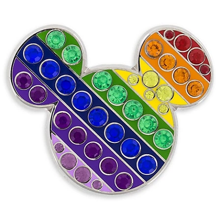 Disney Mickey Mouse Pin - Jeweled Rainbow Icon 3 Disney Mickey Mouse Pin - Jeweled Rainbow Icon