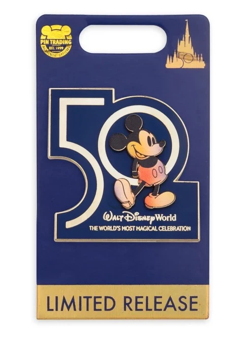 Disney 50th Anniversary Pin - Mickey Mouse - Walt Disney World 3 Disney 50th Anniversary Pin - Mickey Mouse - Walt Disney World