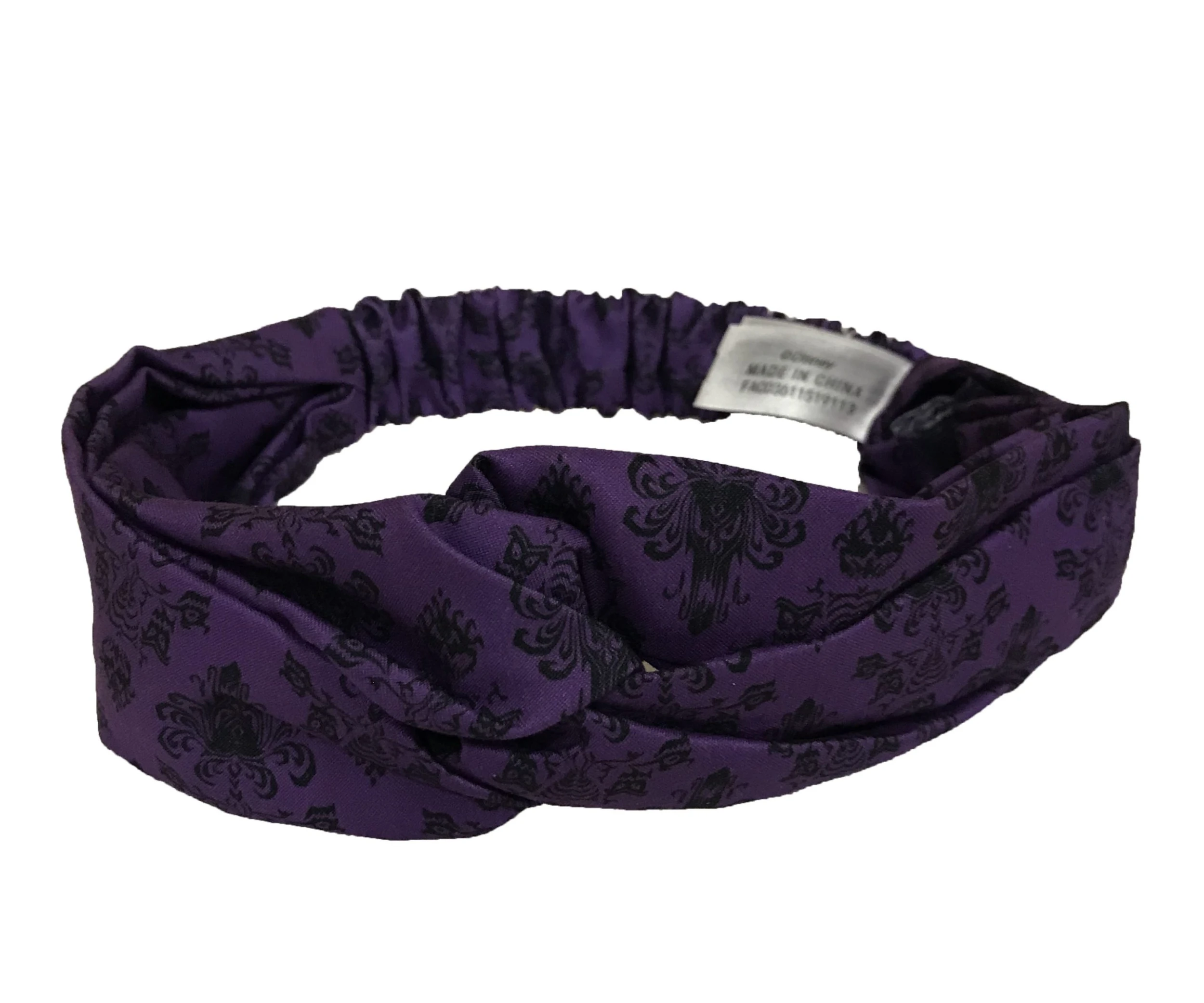 Disney Stretch Headband - Haunted Mansion Wallpaper - Purple 3 Disney Stretch Headband - Haunted Mansion Wallpaper - Purple