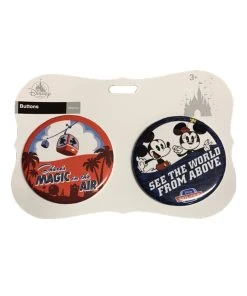 Disney Souvenir Button Set - Disney Skyliner - Magic In The Air - Set Of 2