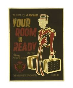 Disney Tower Of Terror Pin - Hollywood Tower Hotel Retro Poster