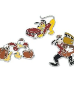 Disney Tower Of Terror Pin Set - Goofy, Donald, And Pluto