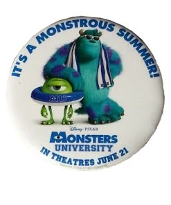 Disney Souvenir Button Pin - Monsters University - Mike & Sulley
