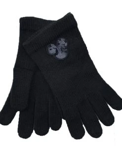 Disney Gloves For Adults - Mickey Mouse Icon Sequined - Black