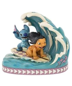 Disney Jim Shore Figurine - Lilo And Stitch - Surf Boarding
