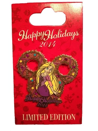 Disney Christmas Pin - 2014 Happy Holidays - Rapunzel 3 Disney Christmas Pin - 2014 Happy Holidays - Rapunzel