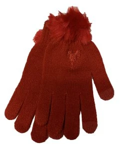 Disney Knit Gloves - Minnie Mouse Pom Poms - Red
