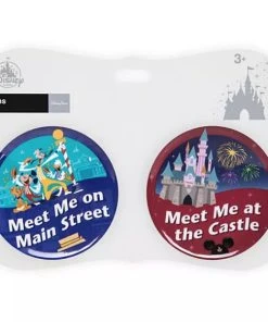 Disney Souvenir Button Set - Main Street U.S.A And Fantasyland Castle