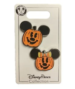 Disney Halloween Pin Set - Mickey And Minnie Pumpkin