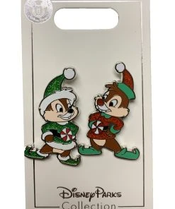 Disney Holiday Pin Set - Santa Chip N Dale - Set Of 2