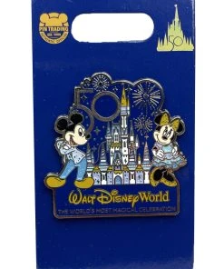 Disney 50th Anniversary Pin - Mickey And Minnie With Castle