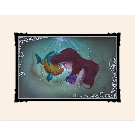 Disney Noah Art Print - The Little Mermaid - Ariel And Flounder 3 Disney Noah Art Print - The Little Mermaid - Ariel And Flounder